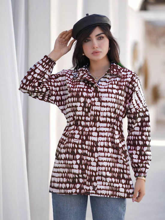 بارانی جلو زیپ نیکا سانتانا طرح اشک