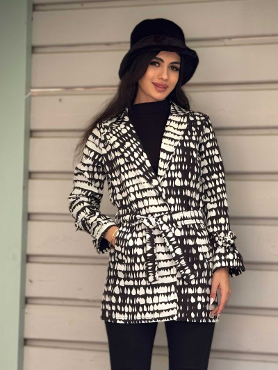 بارانی یقه انگلیسی سانتانا طرح اشک