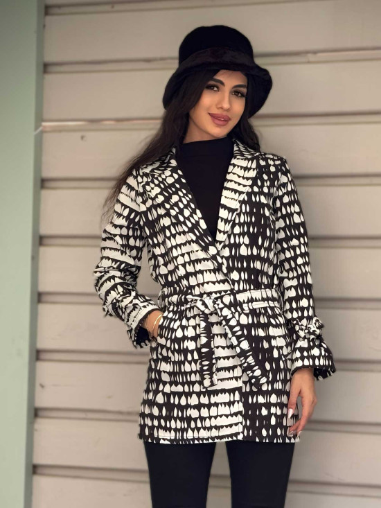 بارانی یقه انگلیسی سانتانا طرح اشک