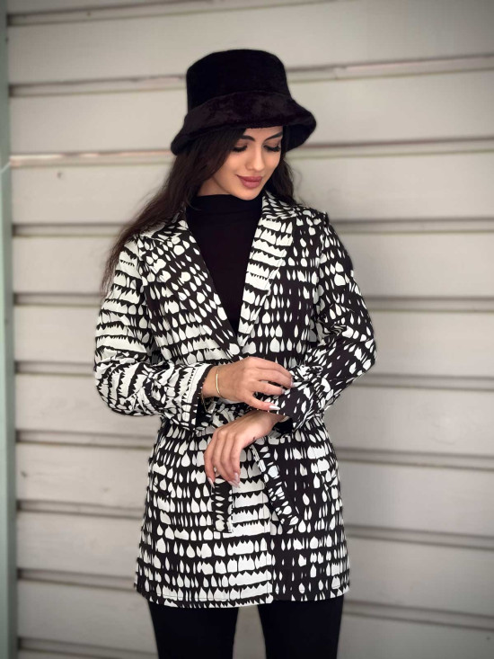 بارانی یقه انگلیسی سانتانا طرح اشک