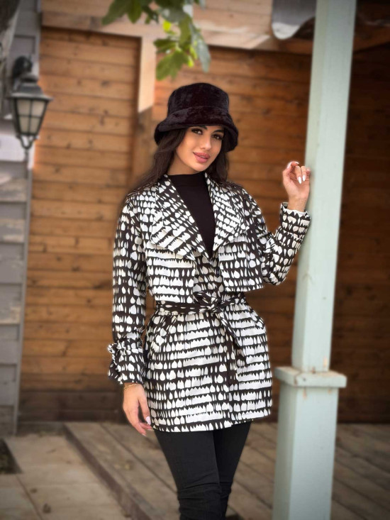 بارانی یقه انگلیسی سانتانا طرح اشک