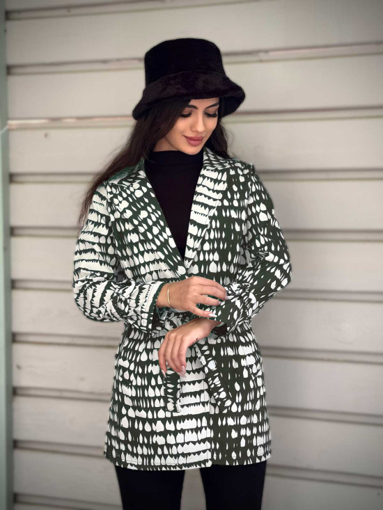 بارانی یقه انگلیسی سانتانا طرح اشک