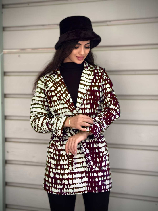 بارانی یقه انگلیسی سانتانا طرح اشک