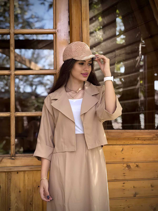 ست کت و دامن کتان تی سی