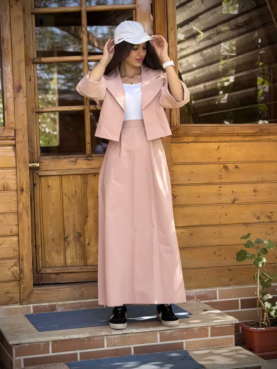 ست کت و دامن کتان تی سی