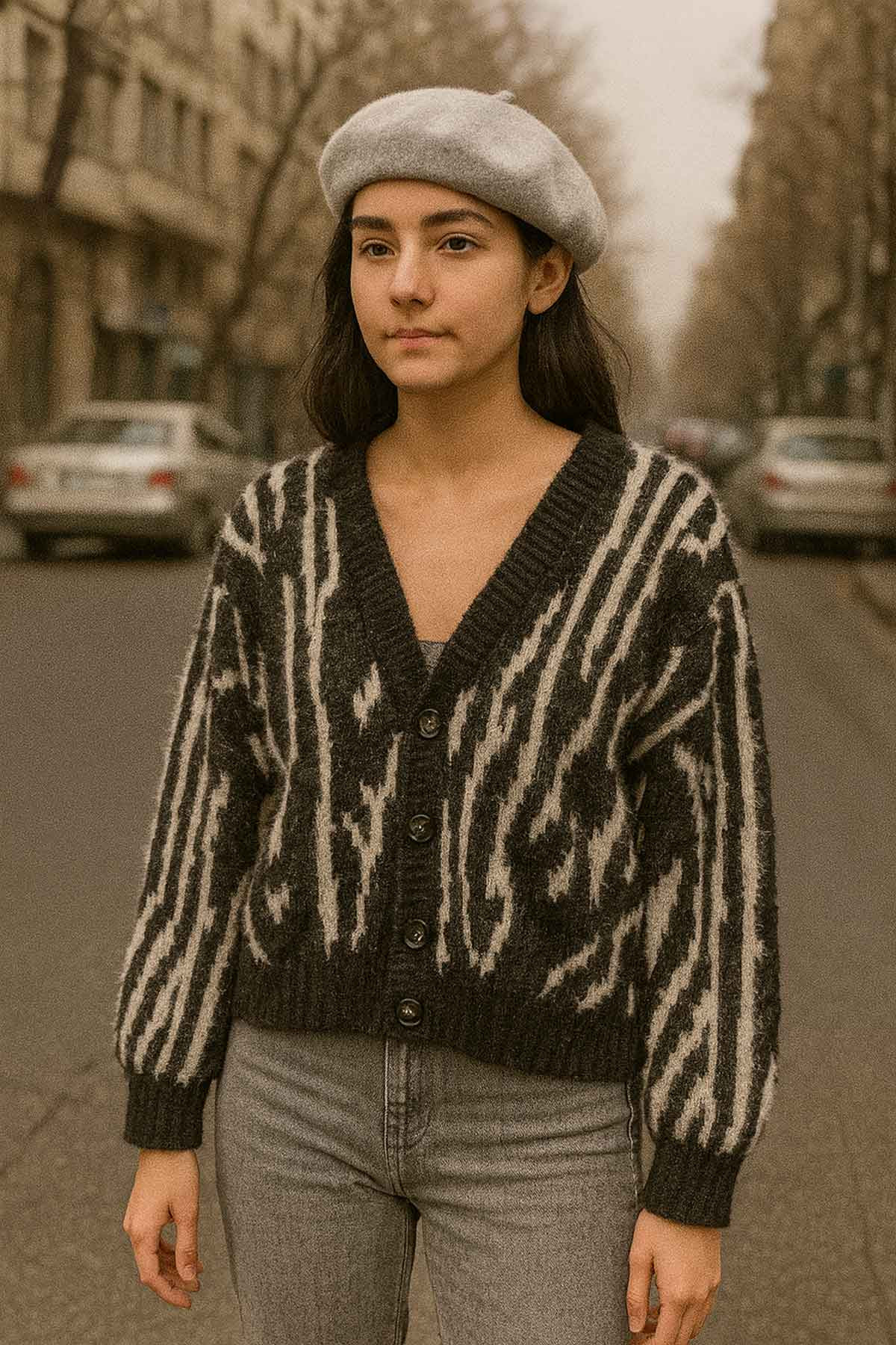 بافت موهر راه راه