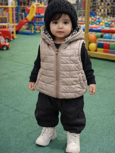 پافر دورو بچه گانه پلنگی پاپی