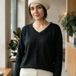 بافت مشکی یقه هفت وارداتی