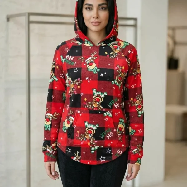 هودی حوله ای کریسمسی گوزن قرمز