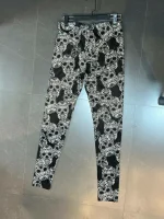 شلوار وارداتی حوله ای مشکی با طرح اسکلت-3